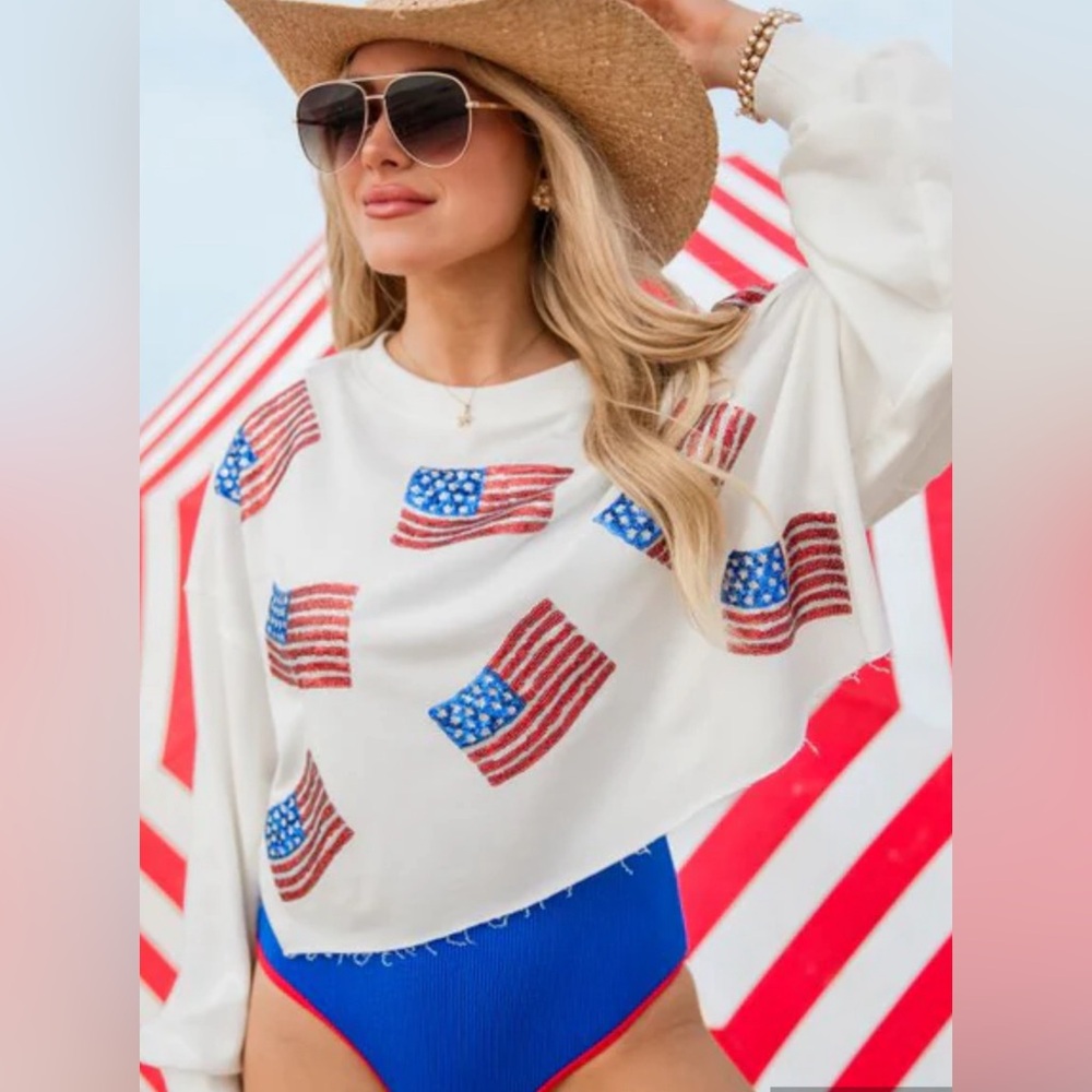 Sparkles American 🇺🇸 Flag top